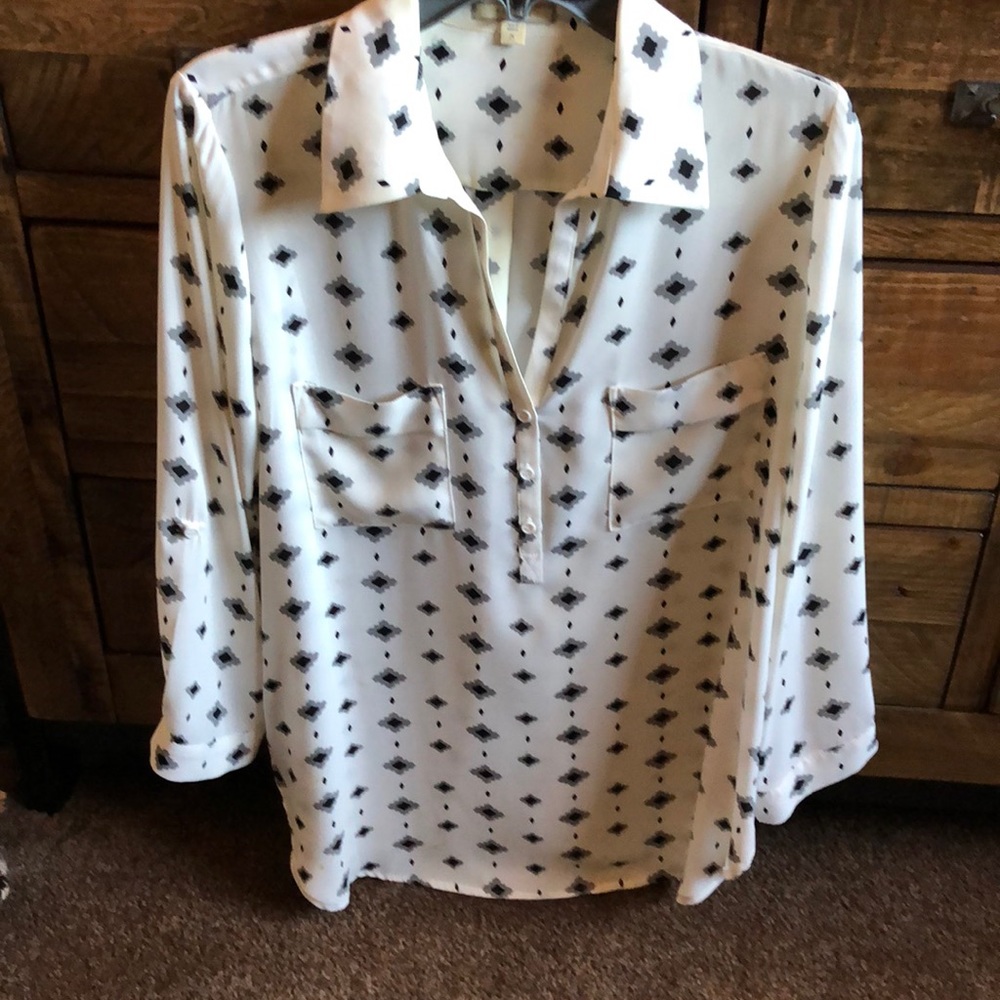 3/4 sleeve button front tunic